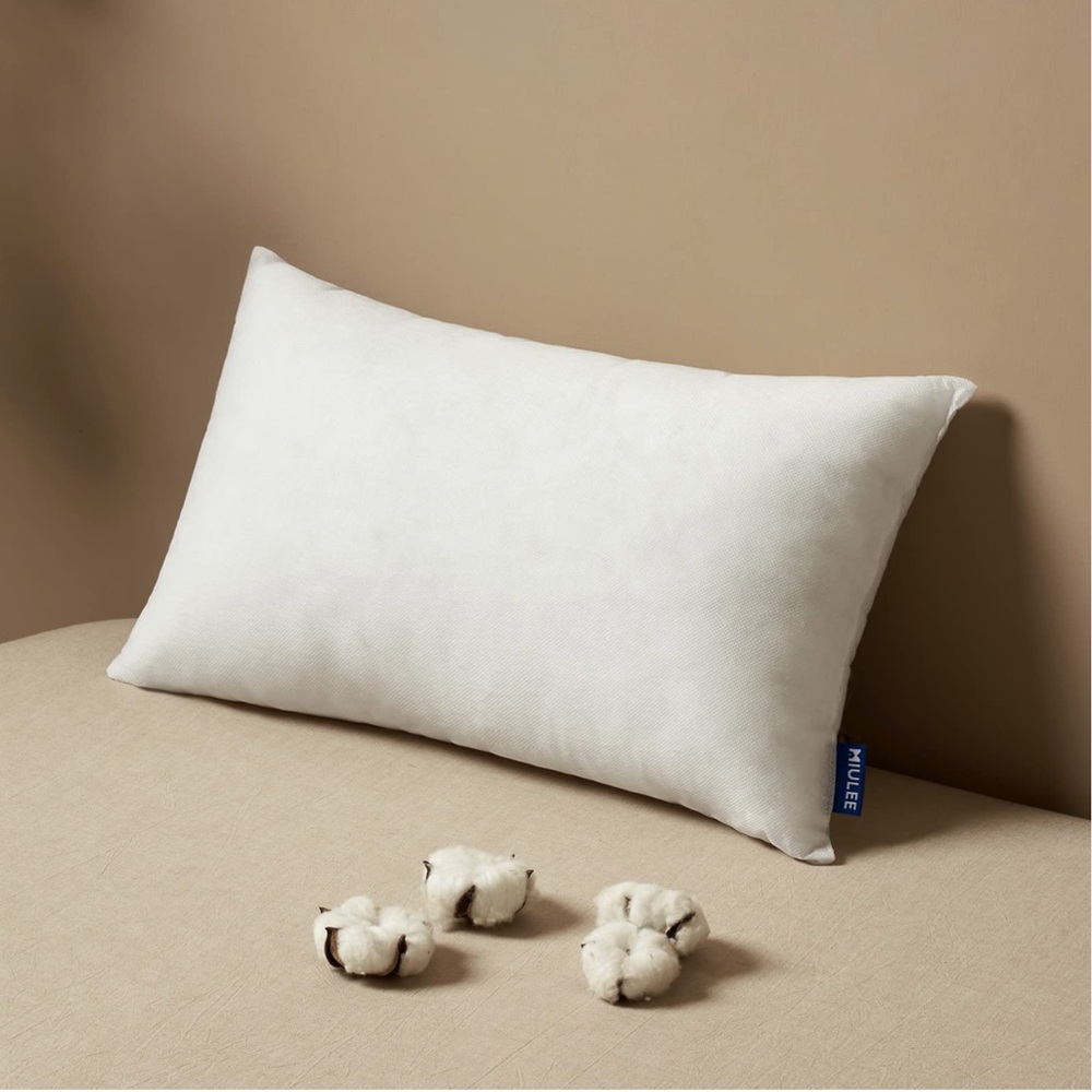White Rectangular Lumbar Decorative Pillow Insert 18x22” (1-count)